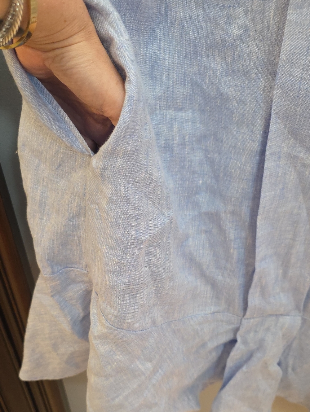 J. McLaughlin Light Coastal Blue Wellesley Linen Midi Shirt Dress XS - Picture 6 of 10